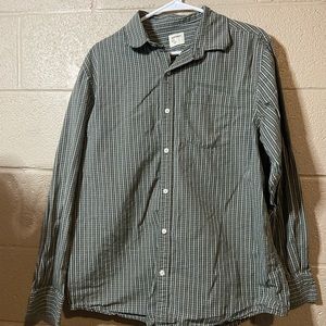 Old navy mens green plaid button down size large